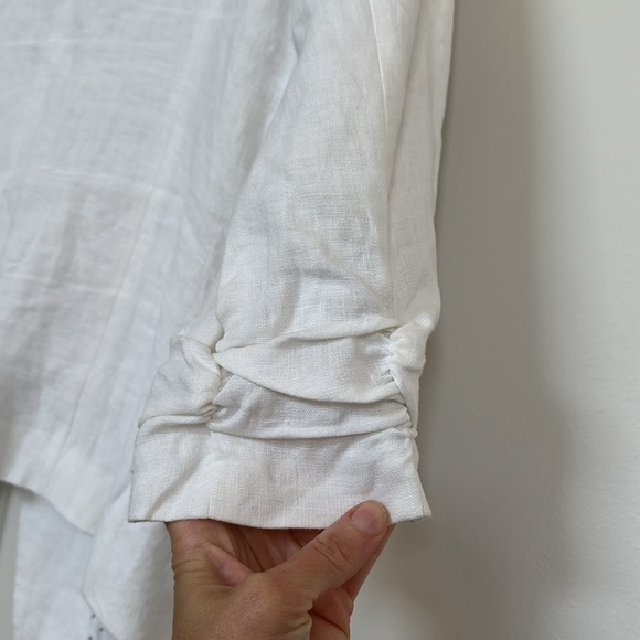 Gibson brand white linen blazer jacket size medium EUC denim - Picture 6 of 7